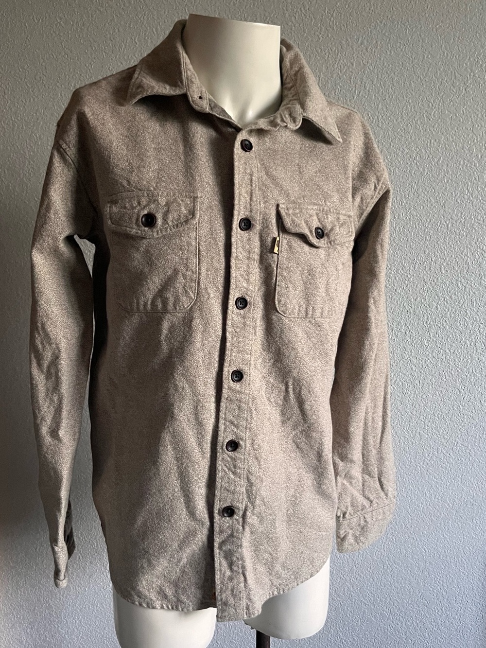 Buffalo Jackson Shepherd Moleskin Shirt Mens S Wheat Cotton Shirt Jacket